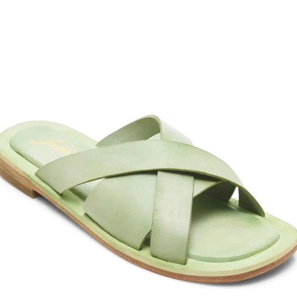 New Free People Del Mar Slide Sandal Green size 39 or 9